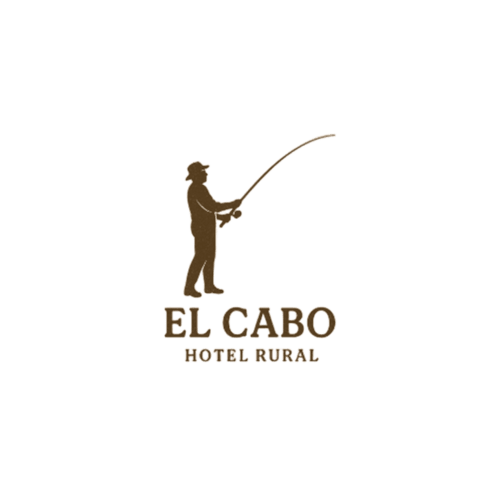 Logo del Hotel Rural El Cabo con silueta de pescador en Villaverde, España