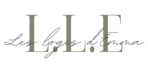 Logo Les Logis d'Emma avec lettres serif élégantes et calligraphie, identité d'accueil français
