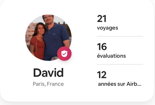 David, hôte Airbnb vérifié de Paris avec 21 voyages, 16 avis, 12 ans sur la plateforme chez Alma Rossa