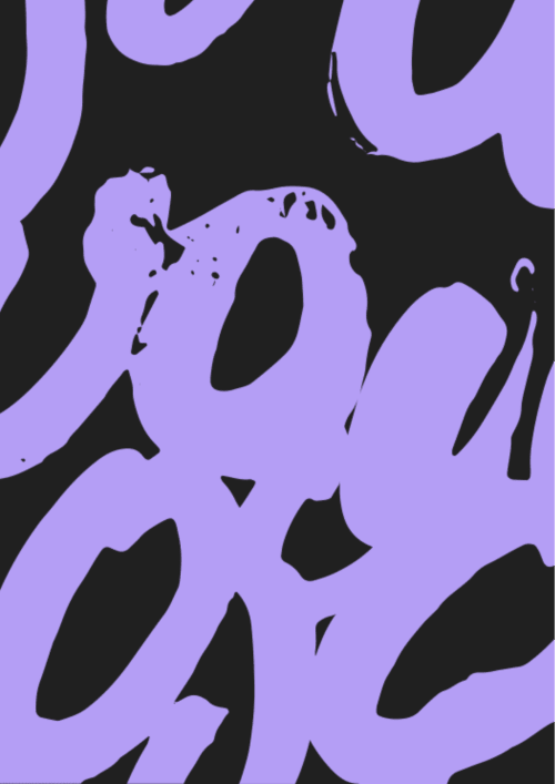 Motif organique abstrait aux teintes violettes et noires à l'Hôtel des Lacs, Chaux-des-Crotenay