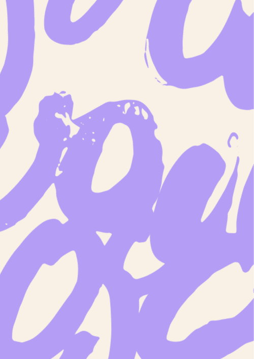 Motifs organiques abstraits en violet et crème à l'Hôtel des Lacs, Chaux-des-Crotenay