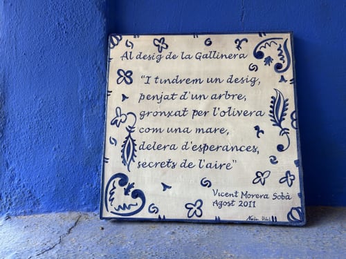 Ceramic tile plaque with Spanish poetry at Casa Gallinera in Alicante