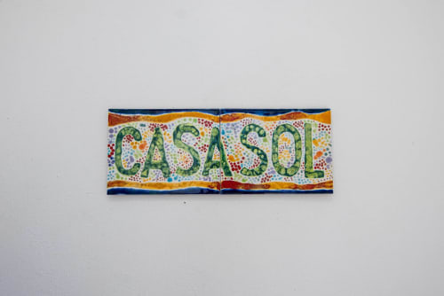 Colorido cartel de azulejos Casa Sol en el apartamento Smart Rent Fuerteventura, Tarajalejo