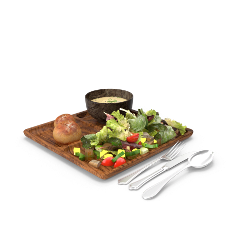 Piatto di insalata gourmet con pane e salsa al Condhotel Vienna, Pesaro Italia