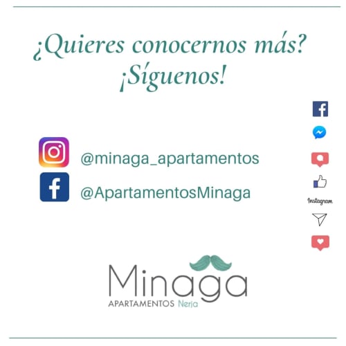 Minaga Apartamentos Nerja - Síguenos en Instagram y Facebook