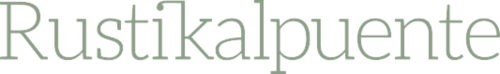 Logotipo del hotel Rustikalpuente en estilo de fuente rústica verde