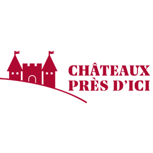 Châteaux Près d'Ici logo with castle silhouette for Manoir du Plessis au Bois, a bed and breakfast in Vauciennes, France