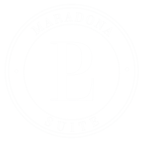 Suite Maradona white logo with transparent background