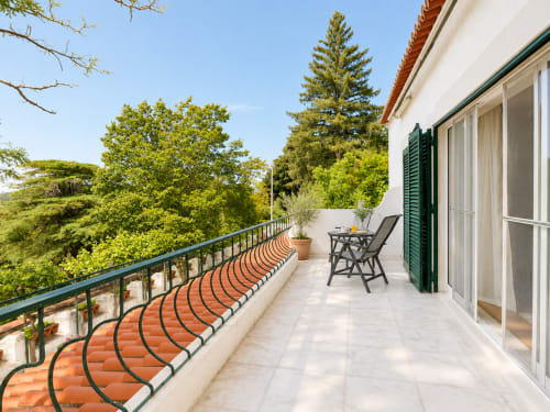 Terraço da suite Quinta Do Carril com vista para o jardim, Portugal