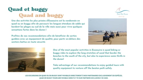 Quad and buggy desert tours in Essaouira with Vent Des Dunes & Spa