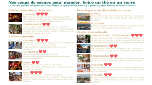 Moroccan cuisine and beverage recommendations for Vent Des Dunes & Spa hotel in Essaouira
