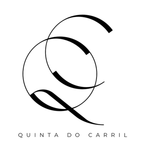Logótipo Quinta Do Carril com design circular abstrato e linhas fluidas, boutique quinta de alojamento português