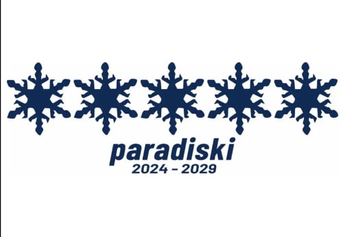 Logo Paradiski 2024-2029 avec cinq flocons pour les locations CosyArc à Bourg-Saint-Maurice