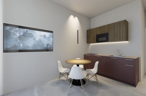 Suite moderna con 2 camere da letto presso Holiday Suites, dotata di angolo cottura, tavolo da pranzo e TV a parete