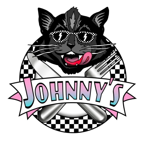 Logo du chat cool avec lunettes de soleil de Johnny's à la Domaine de Brise Bois B&B à Rouzède