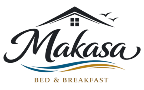 Logo Makasa Bed & Breakfast con casa, finestra e uccelli, Villapiana Italia