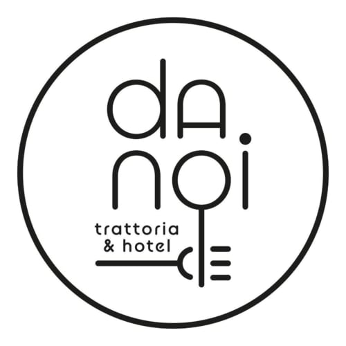 Logo Dhanoi Trattoria & Hotel - design circolare con minimal line art, Vergato Italia