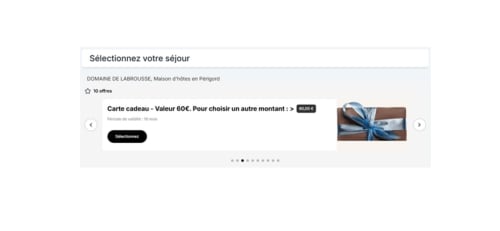 Carte cadeau DOMAINE DE LABROUSSE 60€ pour séjour en chambre d'hôtes en Périgord