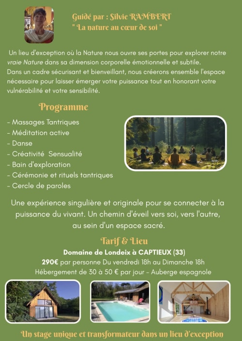 Programme de retraite nature de Silvie Rambert au Domaine de Londeix, Captieux