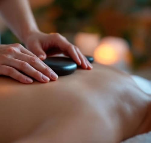 Wellness-Massage im Spa des Hotels Les Gites De Petrocoriis in Boulazac, Frankreich