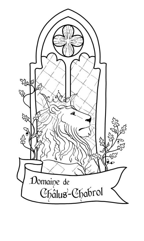 Blason du Domaine de Châlus-Chabrol, gîte français à Châlus avec lion et fenêtre gothique