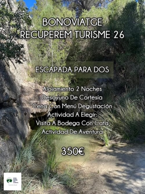 Escapada romántica Bonoviatge en Casa Rural Hoces Del Cabriel: estancia de 2 noches con comidas y actividades en Villargordo del
