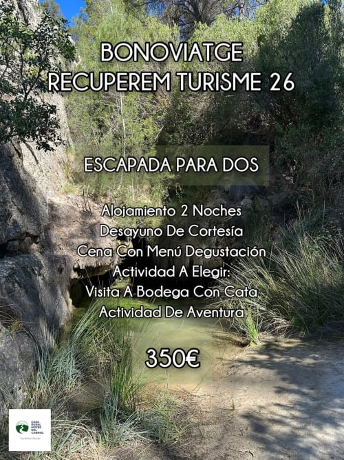 Oferta Bonoviatge para dos en Casa Rural Hoces del Cabriel, Villargordo del Cabriel, con estancia de 2 noches y