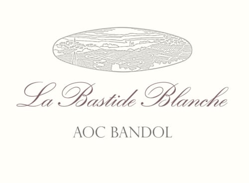 Étiquette de vin La Bastide Blanche, AOC Bandol du Domaine de Labrousse en Périgord