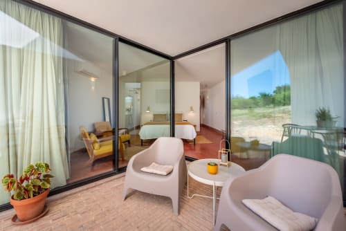 Suite Mayor with modern furnishings, private terrace, and countryside views at Monte das Açoteias, Tavira, Portugal