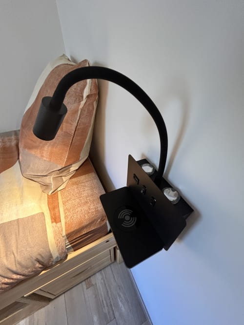 Black cat-shaped speaker and acoustic guitar with cloth at Domaine du Chambonnet cottage in Chalencon