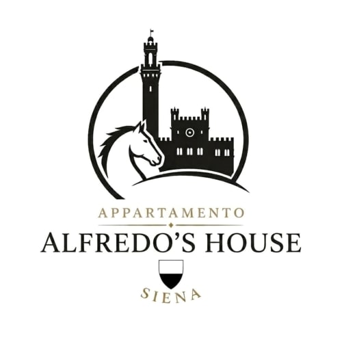 Alfredo's House apartment logo featuring horse and medieval tower in Siena