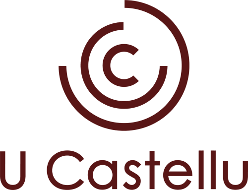 Logo de l'hôtel U Castellu avec cercles concentriques et symbole de droits d'auteur, Viggianello