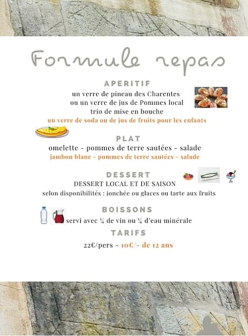 Le Cadran Solaire, menu de cuisine française locale à Courcelles : entrées, plats et desserts régionaux
