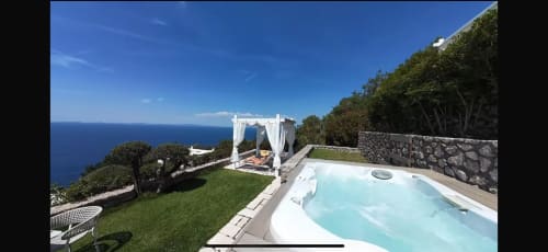 Private jacuzzi and garden overlooking the Tyrrhenian Sea at Villa D Alessandro, Anacapri