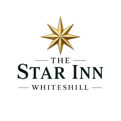 The Star Inn Whiteshill B&B logo with gold star emblem, Stroud