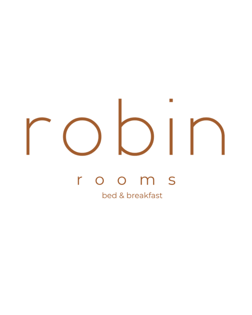 Logo marrone di Robin Rooms bed and breakfast, Montegranaro Italia