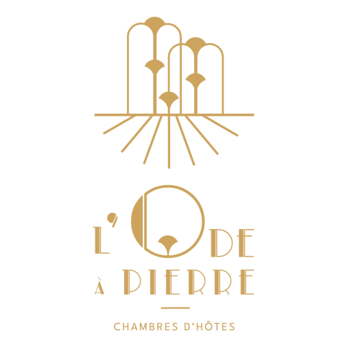 Logo du gîte L'Ode à Pierre avec cactus stylisé et texte, Dax France