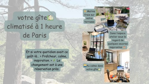 Maisons Des Passereaux BnB near Paris: climatized gite with terrace, workspace, and calm retreat for remote work