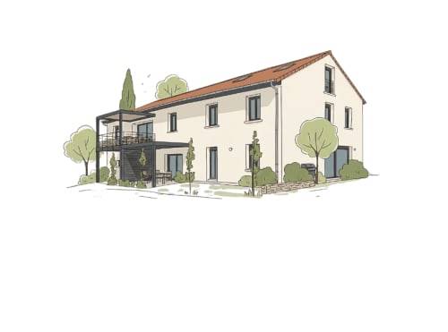 L'hôtel La Ferme d'Estelle à Vulmont, France avec sa façade crème, sa terrasse et ses jardins soignés