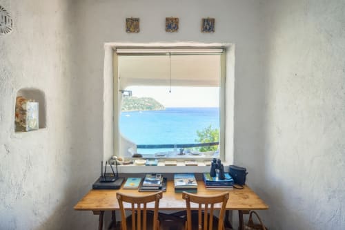 Scrivania di lavoro con vista sul mare presso Top Villas Sardegna, Quartu Sant'Elena