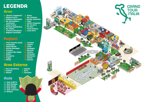 Mappa Grand Tour Italia con regioni italiane e attrazioni vicino a Bologna B&B GATE 10 Fiera