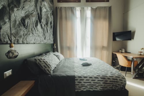 Esclusiva camera doppia deluxe Oltre a Palermo con biancheria a motivi, vista sulla città, scrivania e comfort moderni
