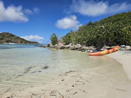 Paradis tropical à Cul-de-Sac : kayak, eaux turquoise, mangroves et voilier