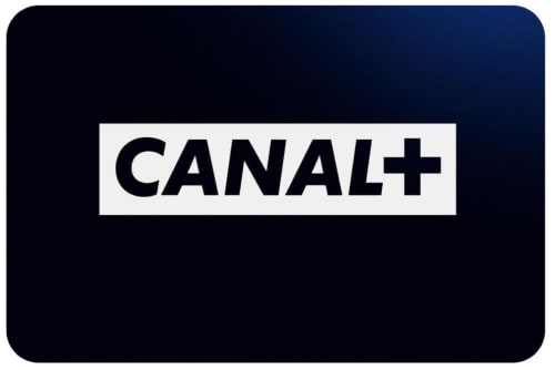 Logo du service de streaming CANAL+ affiché sur fond sombre à la Villa des Palmiers, Villeneuve-sur-Lot