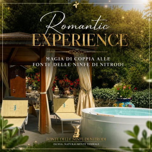 Esperienza spa romantica con piscina termale a Villa Bina Sea Hotel, Ischia circondato da lussureggianti giardini