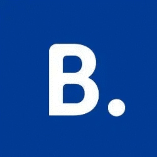 Quinta Boa Vida logo, blue and white B with dot, Alcobaça Portugal bed and breakfast