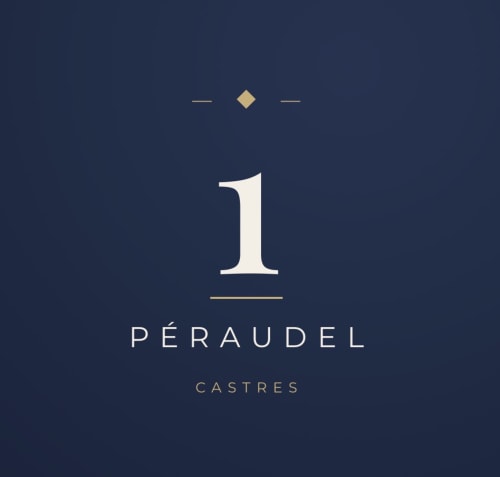 Le 1 Péraudel luxury hotel logo and branding in Castres, France with elegant typography design