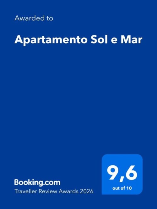 Apartamento Sol e Mar premiado com 9.6/10 nos Prêmios de Avaliação de Viajantes Booking.com 2026