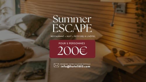 Forfait Escapade d'été à l'Hôtel 1815 Waterloo : 200€ pour 2 personnes avec restaurant, nuit et petit-déjeuner