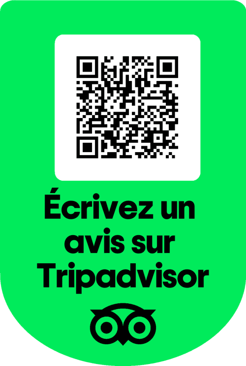 Code QR pour l'avis TripAdvisor de l'Hôtel d'Orléans à Orléans, France avec logo chouette